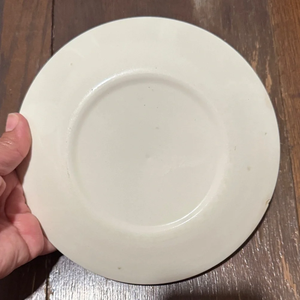 Homer Laughlin Dec Stone Plate Floral Yellow and Black Plate